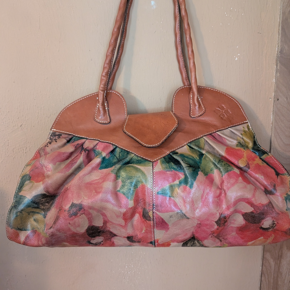 Patricia Nash Heritage Multi Floral Print Lione Twisted Rope Leather Handles